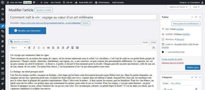 Administration article WordPress