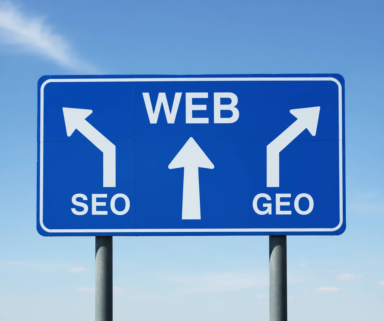 Panneau web SEO GEO visibilité en ligne