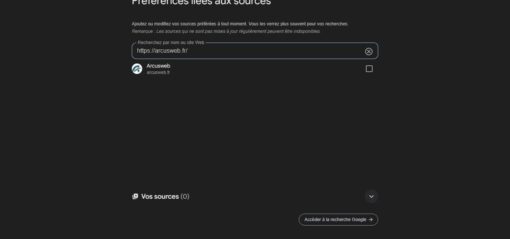 Page d’accès Google Preferred Sources (Crédit : capture Google)