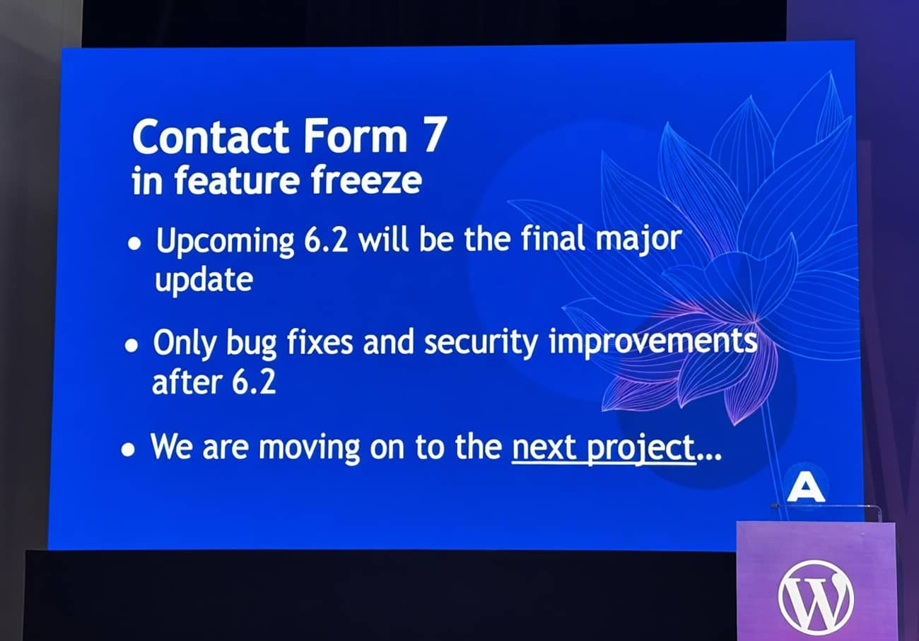 Slide de présentation CF7 dernière version WC Asia 2026 (Crédit Mayukojpn)