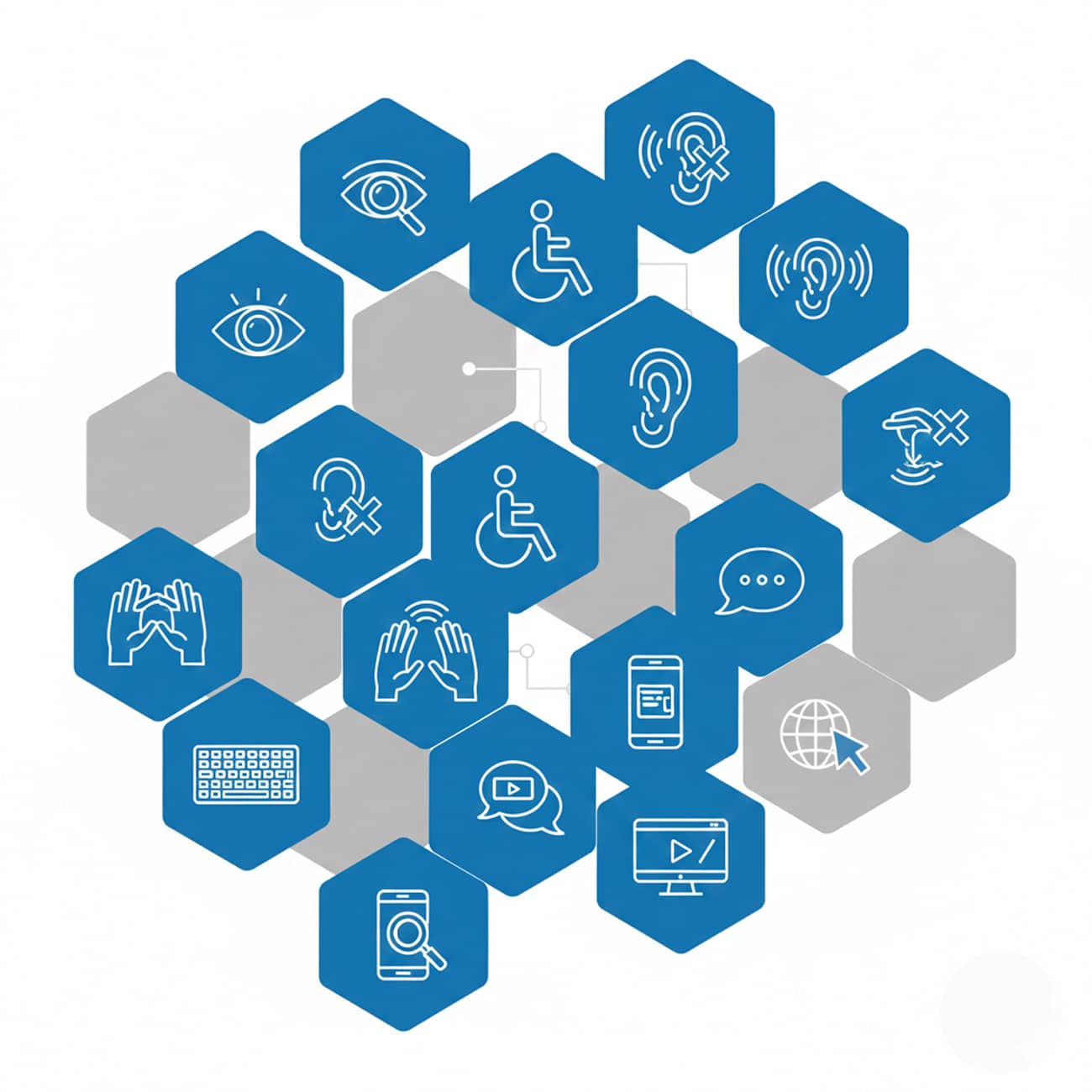 Différents icônes d’accessibilité (Crédit : Alex.I)
